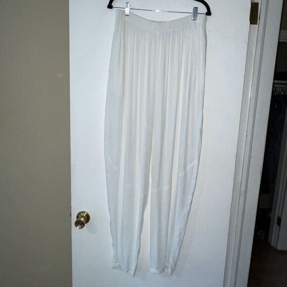 Jams World Beach Pants Womens Sz L White Lightweight Elastic Vintage - Picture 1 of 6